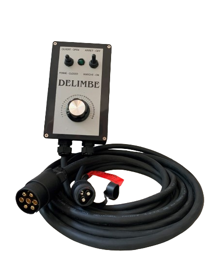 Boitier de commande de réglage largeur pour distributeur anti-limace T24/T28, spécial déchaumeur et semoir à engrais.